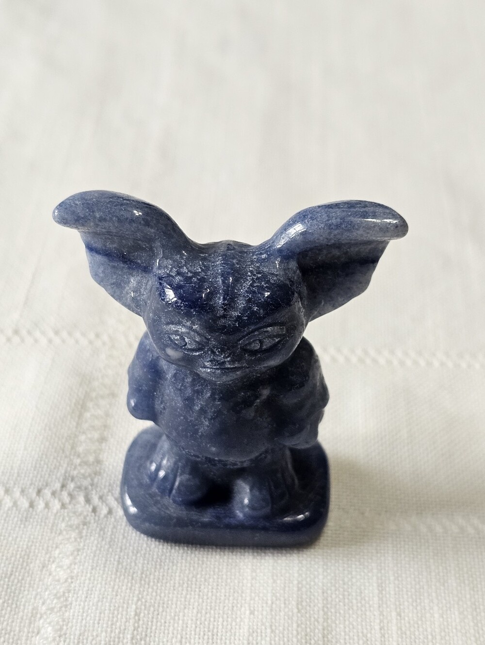 Blue Quartz Crystal Gremlin Figurine